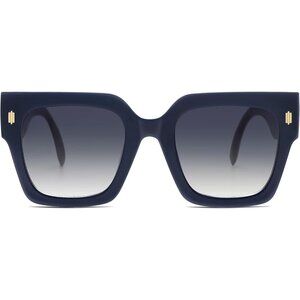 Women's Blue Luxury Large Vintage Oversized Square Eyes Protecting Sunglasses